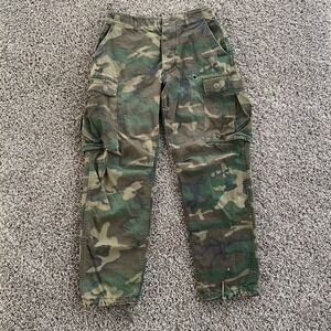 Vintage 70s ERDL Camo Jungle Pant Size Small Regular Combat Tropical Poplin READ